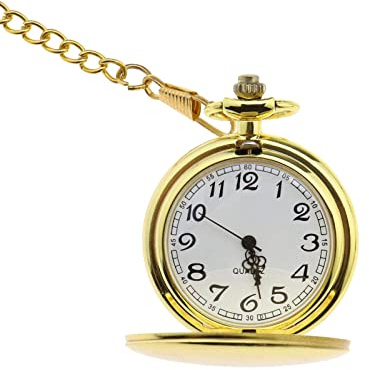 ECSiNG Vintage Montre de Poche à Auartz Polie Lisse Classique en Acier Inoxydable pour Homme Femme