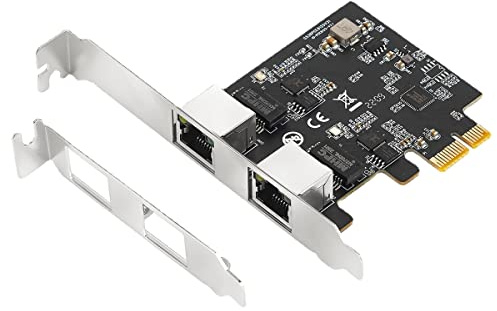 Allowish 2.5 GB tarjeta adaptador de red Gigabit 2500 Mbps PCIE 2 puertos RJ45 tarjeta controlador LAN 2.5 gb tarjeta Ethernet Realtek 8125B chipset