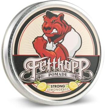 FETTKOPP POMADE - Classic Lemongras - starker Halt (firm hold) - 51g Haarwachs & Haargel Alternative Barbershop Hairstyling Herrenpomade ölbasiert Made in Germany