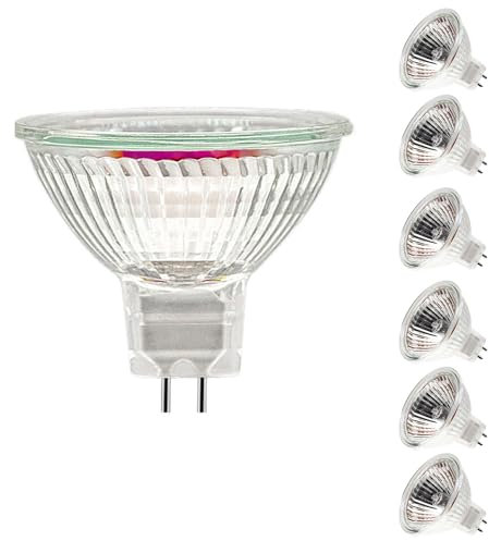 Jaenmsa MR16 Halogen Leuchtmittel 12V 35W, GU5.3 Halogenstrahler 2700K Warmweiß, Dimmbar, Reflektor Glühbirne, Deckenglühbirnen 420LM, 6er Pack