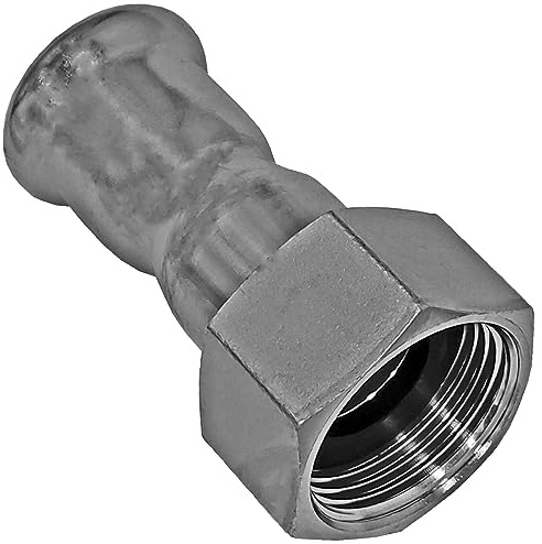MegaHaustechnik Anschlußverschraubung 22 x 1“IG Pressfitting aus Edelstahl V4A für Rohr-AußenØ 22mm zum Verpressen M-Kontur, mit 1 Zoll Überwurfmutter mit Dichtung, Trinkwasser geeignet, VA INOX