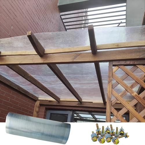 Polycarbonat Universal Platten UV-beständig Dachblech Gewächshausplatten Vordach für Dach,Carport,Terrasse,Wintergarten,Fenster Tür Vordächer,Leicht zu Biegen und zu Schneiden (1 * 5m)