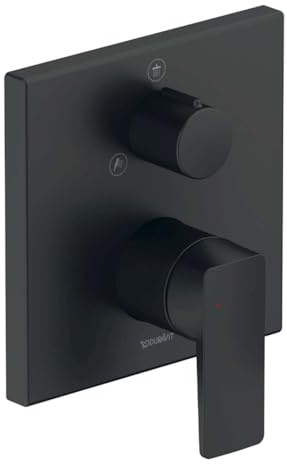 Duravit Manhattan Duscharmatur Unterputz für 2 Verbraucher mit Umstellventil, Einhebel-Brausemischer mit Keramikmischsystem, Schwarz Matt
