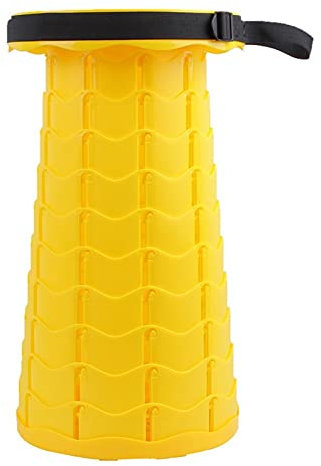 GRFIT Klappstuhl Retraktisierbarer Hocker-Klapptasche im Freien Tragbare Campingzubehör Bequeme Angeln Kunststoffstühle Faltbar Campingstuhl Faltbar (Color : Yellow)
