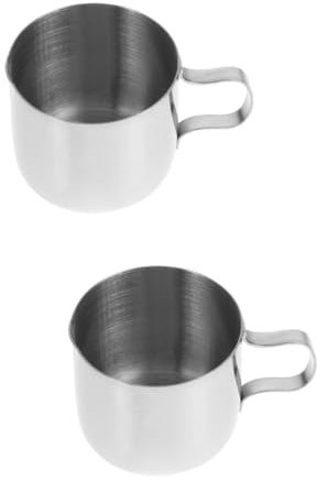 2 Stk Latte-Kaffeetasse Becher trinken Kaffeebecher Espressokanne Espresso-Kaffeetasse Espressotasse Trinkbecher Getränkebecher Rostfreier Stahl Blumenbecher ziehen Küchenwaren