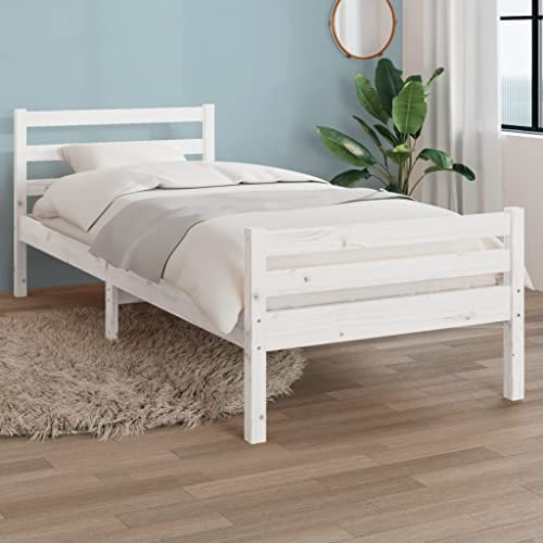 BaraSh Massivholzbett Betten Bettgestell Holz Bed Frame Möbel für das Schlafzimmer Holzbett Weiß 100x200 cm - 814810