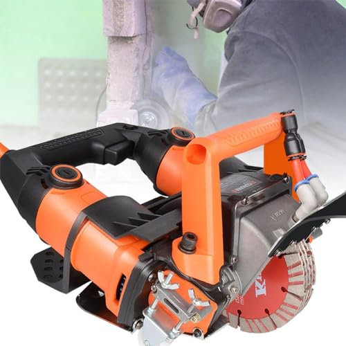 URJWAN 5200w Electric Wall Chaser, Dust Free Operation Wall Slotting Machine Cement Sand Brick Cutter, for Red Brick Hollow Groove Cutting Machine