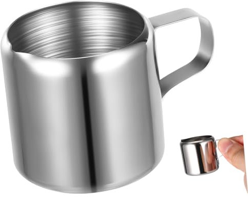 Cabilock Lot de 2 Pichets à Mousse de Café en Acier Inoxydable de 60 Ml Tasses à Vapeur pour Lattes Tasses à Sauce Faciles à Nettoyer Et à Saisir 2 Pièces