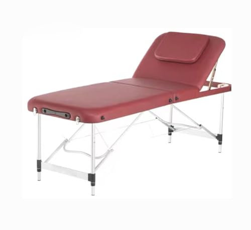 WQZStar Massageliege, tragbares Massagebett, faltbar, Spa-Bett aus Aluminium, 73 Zoll lang, 3-Fach zusammenklappbar, mit Tragetasche, höhenverstellbar (B x T x H): 60 x 70 cm