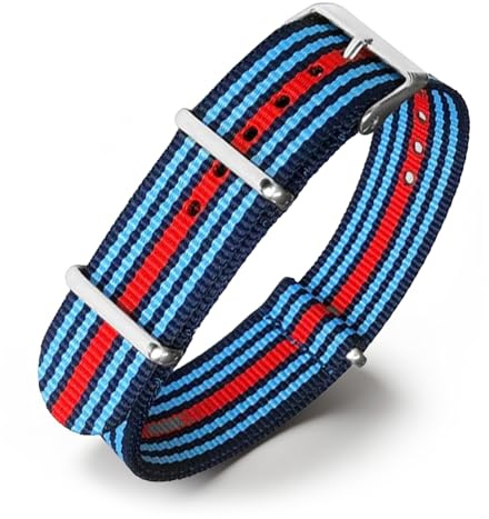 Natos.com - Cinturino NATO per Orologio in Nylon Militare G10, Uomo e Donna, Fibbia in Acciaio Inossidabile - 18mm 20mm 22mm