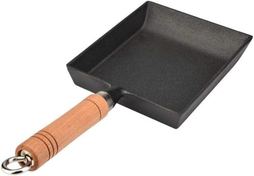 MYVVKIA Padella in Ferro Antiaderente, Mini Padella Quadrata, Piastra Facile da Usare con Manico, Padella Profonda per Bistecca di Carne