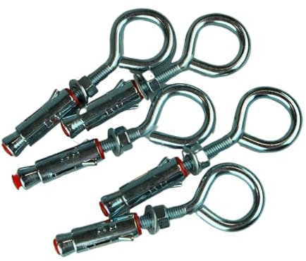 ABAZO Jeu d'ancrages pour charges lourdes - Avec crochets à œillets - Blanc galvanisé - Crochets de plafond - Différentes tailles (2, M8 x 50 mm)