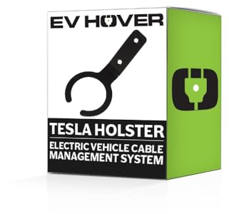 EV Hover Tesla Charger Holster for EV Hover Tesla Charger Cable Organizer - Powder-Coated Steel - Made in USA - Weatherproof - Black