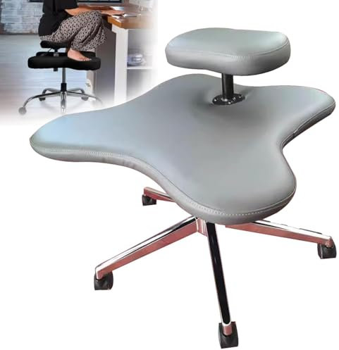 Meditationsstuhl fürs Büro mit gekreuzten Beinen, Kniestuhl mit Rädern, Meditationsstuhl für den Schreibtisch zu Hause, belastbar bis 130 kg, Meditationsstuhl fürs Büro, Schwarz