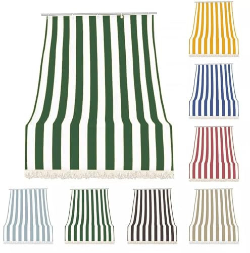 GX GARGIX Tenda da Sole a Strisce con Anelli, per Balcone, Veranda e Giardino, con Frange, Resistente, Vari Colori e Misure (Tv/Verde, 300x300Cm)