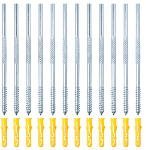 Keboyoe 12 Piezas Soporte de Estantería Flotante Invisible Soporte Oculto para Estante Baldas 6x130 mm Soporte Invisible para Baldas Soporte para Estante Flotante para Estanterías y Librerías