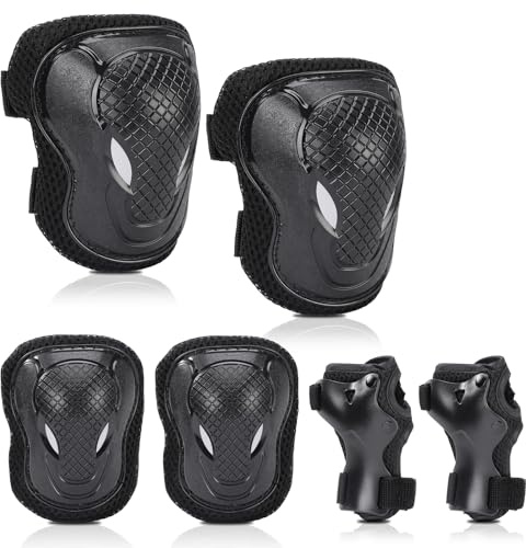 BURSUNLY Knieschoner Kinder, Schoner Inliner Kinder Knieschützer Protektoren Set Knie und Ellenbogenschützer Handgelenkschoner Kinder Schützer für Inliner Fahren Skateboard Skating
