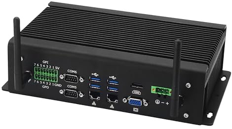 MNBOXCONET Core i5 8350U Industrial Mini PC Firewall Fanless, 6xRS232 COM DDR4 Barebone Micro Desktop Computer, WIFI5/BT4.2, GPIO, Win 11 Pro