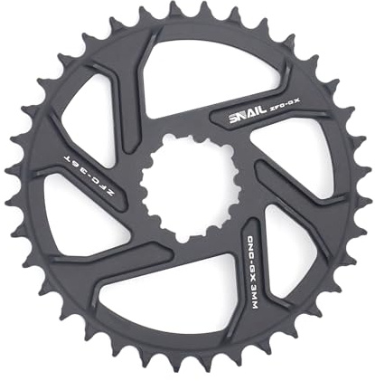 CYSKY Direct Mount Kettenblatt 32 34 36 38 40 Zähne 3mm Offset Narrow Wide Kettenblatt CNC 7075 Fahrrad-Kettenblatt für SRAM GXP Interface Kurbel (Schwarz, 36 Zähne)