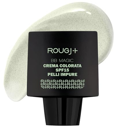 Rougj BB Magic SPF 15 Pieles Impuras - Crema BB Facial Piel Grasa Anti-Imperfecciones, Hidratante con Color, Control Sebo, Corrige Rojeces, Acabado Mate Natural - Made in Italy
