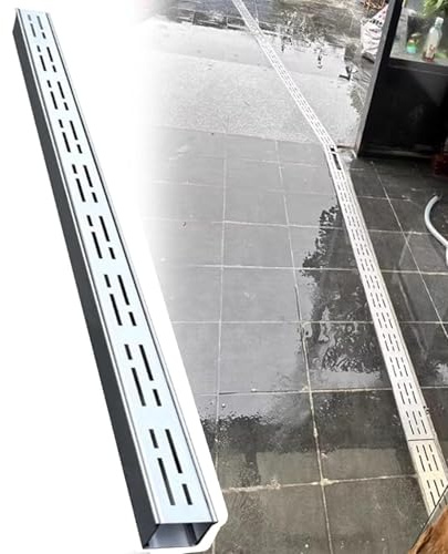 304 Stainless Steel Rainwater Drainage Channel Outdoor Narrow Drain Grate Piccolo Canaletta Scolo 5x3cm Water Diverter for Patio and Garden Use