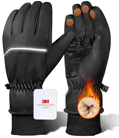 GXCROR wasserdichte Winterhandschuhe für Damen & Herren, Touchscreen 3M Thinsulate Thermo-Handschuhe zum Skifahren, Radfahren, Schneeschaufeln & Outdoor-Arbeiten, Bis -20 °F Wärmeversiegelung
