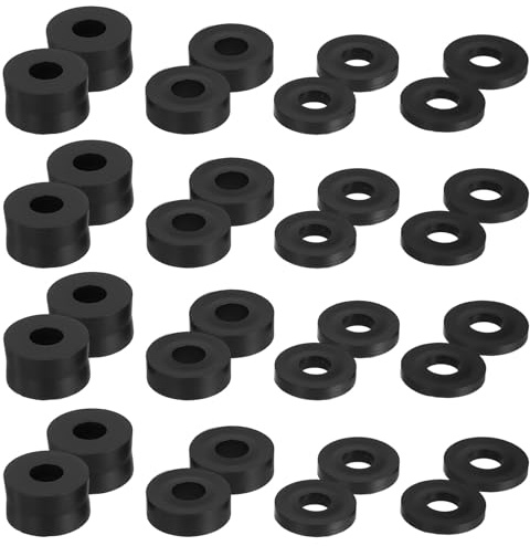 40 Stück Unterlegscheiben Set, Abstandshalter Schwarz Rund für elektrische Anschlüsse, Kfz-Reparaturen, Geräteinstallation, Distanzhülsen 5 Stück pro Größe (16x6.5x2mm, 16x6.5x3mm, 16x6.5x5mm)