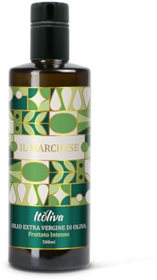 Itoliva - Olio extra Vergine di oliva 100% Italiano estratto a freddo, 500 ml, monocultivar Coratina, gusto Fruttato Intenso