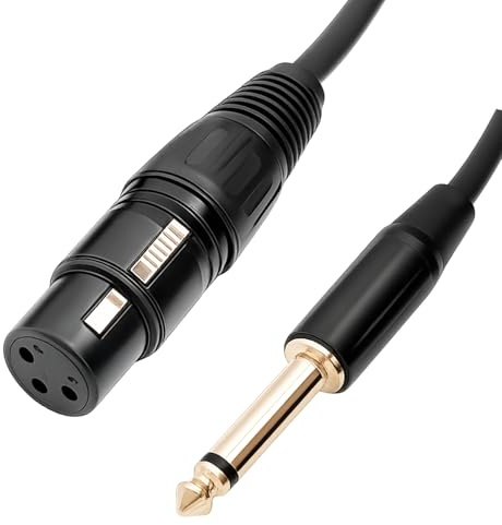 JiangZShangM XLR auf Klinke 6,3 1m, 3 Pol XLR Buchse auf 6,35 mm TRS Stecker, Symmetrisches Audiokabel für Mikrofon, Mischpult, Verstärker, Studioaufnahme, Bühne und Heimkino Audio Systeme