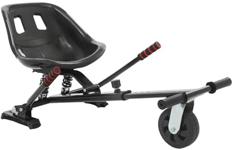 Dettchan Verstellbarer Balancing Scooter Sitz Scooter-Sitzbefestigung Zubehör Sitzbefestigung Universal Gokart-Zubehör Nachrüst-Set Hoverboard-Sitz für Parks Plätze und Andere Offene Bereiche Schwarz