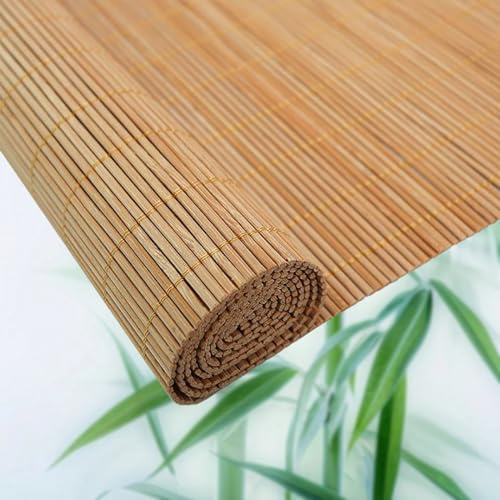 Tapparella Bamboo Avvolgibile Tenda a Rullo in Bambù per Esterni Interni 50 80 100 110 120 140 150 160 180cm Tende Romane Naturali Retrò Filtro Luce/Privacy/Anti-UV Facili Da Installare(W90xH120cm)