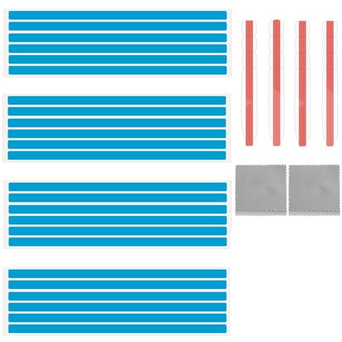 24pcs Privacy Adhesive Screen Tape Strips & 4pcs Slide Mount Tabs | for Computer Monitors with Microfiber Cloth for Easily Installing Privacy Laptop Screen Protector - Replacement Kits