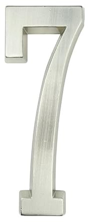 husnummer, 1 st 101 mm metallhusnummer utomhus självhäftande nummer brevlådedörrklistermärken 4 tum silver/svart zinklegering #0-9(Silver,7)
