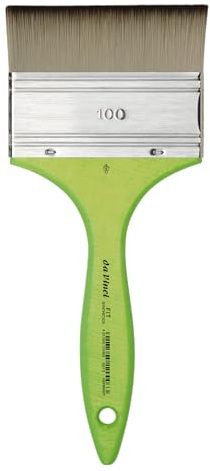 da Vinci, FIT Synthetics, Serie 5073, Modler (breit), Acryl, Aquarell, Öl, Für Leinwand, Metall, Papier, Stoff, Holz, Grundieren, Kurzstiel, Made in Germany, Größe 100 | Graue Synthetikfasern für flüssige Farben – ideal für Schule, Hobby und vielseitige Malgründe.