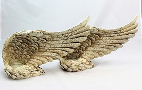 Home and Garden Products Angel Wing Candle Holder Ornate Vintage Shabby Cherub Art Decoration (Large, Gold)