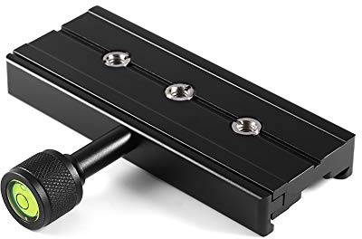 Tosuny Adattatore per Morsetto QR in Lega di Alluminio da 120 mm per Piastra a sgancio rapido 1/4 3/8 Compatibile con treppiede Arca Swiss RSS (Nero)