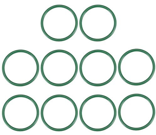 sourcing map 10 Dichtungsringe 12mmx14mmx1mm FKM O Ring Fluor Gummi Öl Säure Temperaturbeständigkeit Unterlegscheiben für Industerie Maschinen Auto Reparatur Pneumatik, Grün