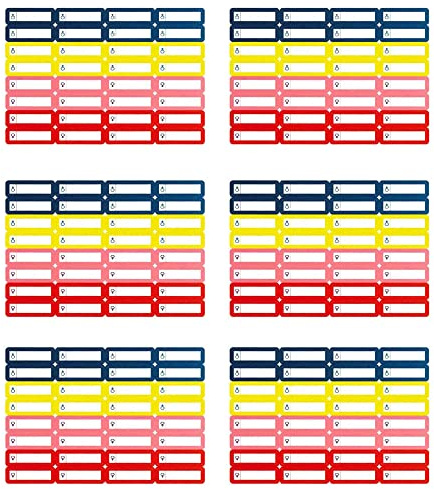 192 Stück Stifte-Etiketten für Kinder Namensaufkleber 35 * 10mm selbstklebend Klebeetiketten Namensaufkleber von Stiften zur Kennzeichnung von Stiften für Kinder, Schule und Kindergarten