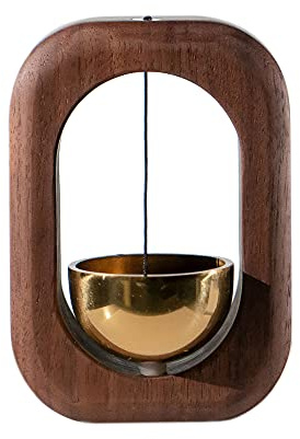 SANOSY Magnetische Shopkeepers Klingel aus Holz für Kühlschrank, Zimmer, Veranda, Garten, Hinterhof, Restaurant, Türklingel, wenn die Tür geöffnet Wird, Einweihungsgeschenk (Walnuss)