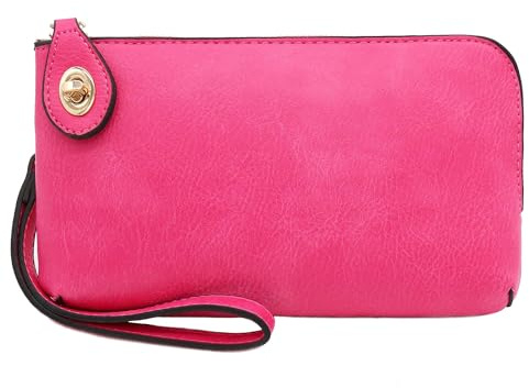 LOVESOME Women's Small Crossbody Bag Wristlet Clutch, Fuchsia, S