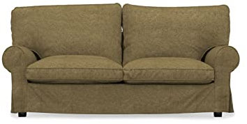 COMFORTLY 2-Sitzer-Sofa-Schonbezug, handgefertigt, kompatibel mit EKTORP Loveseat Sofa, nur Bezüge (Krone – Olive)