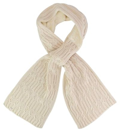 HEAT HOLDERS Women's Luxury Fleece Winter Scarf Thermal Fashion Scarf for Ladies (One Size, Cream)