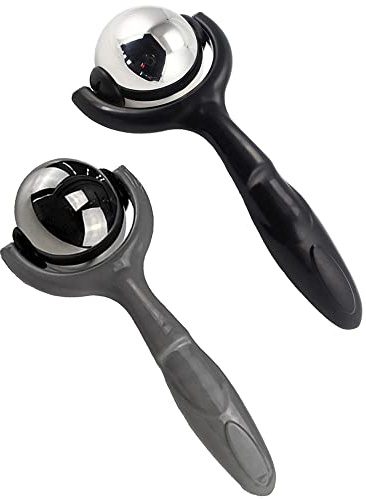 POKEAT 2Pcs Roller Massage Ball Mit Griff Kalte Warme Kompressions Temperatur Keeper Edelstahl Muskel Schmerz Linderung Hals Schulter