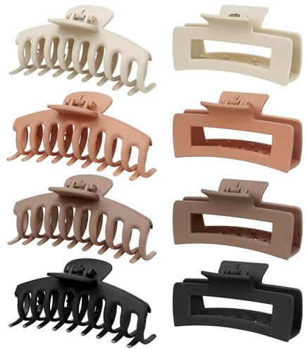 Kavya 8 Stück Haarklammer Groß 11cm Haarspangen Damen Dickes Haar Haarklammern Rutschfest Haarspange Claw Clip Haarschmuck für Frauen Mädchen