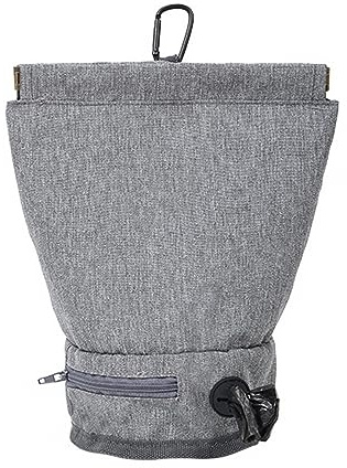 Soporte para bolsas de excrementos de perro, bolsa multifuncional para golosinas para perros, dispensador con gancho para paseos al aire libre