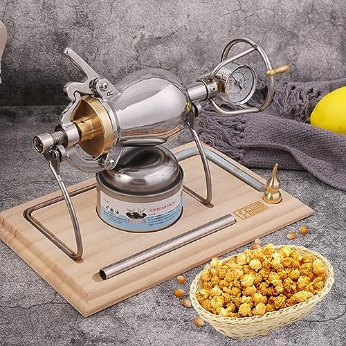 Popcornmaschine aus Edelstahl, Popcornmaschine mit manueller Kurbel, Heizung, langsamer Boost, Popcorntopf, Geschenke für Weihnachten, Halloween