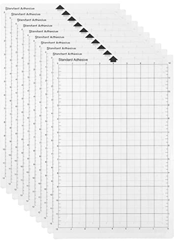 Sunydog 10PCS Cutting Mat for Silhouette Portrait,Ersatz-Schneidematte transparente selbstklebende Matte mit Messgitter 8 x 12-Zoll für Silhouette Cameo Explore Plotter-Maschine
