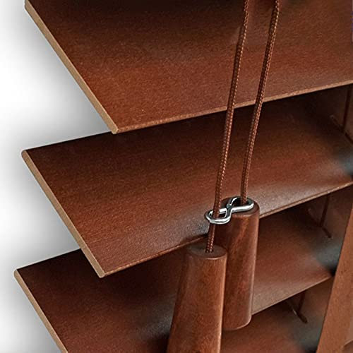 Jalousien aus Holz für Heim-/Bürofenster, 60 cm/80 cm/100 cm/120 cm/140 cm breit, verdunkelnde horizontale Jalousien, Holz-Lichtkontrolljalousien (Größe: B 120 cm x H 200 cm)