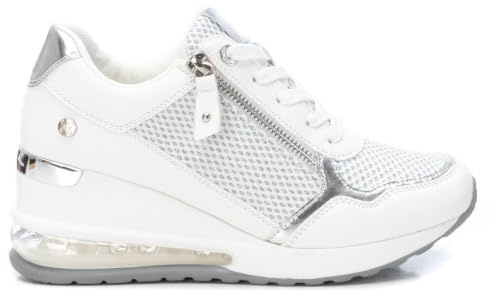 XTI - Zapatilla con Cuña Mujer Blanco - Calzado Cómodo y Versátil - Moda Casual - Modelo 14257301 (Talla 37)