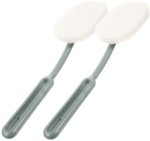 DECHOUS 2pcs Toilet Long Handle Cleaning Brush Replaceable Types of Brush Heads for Bathroom Cleaner Tool Suitable for Cleaning Toilet Floor and Wall